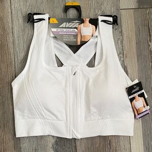 Avia Women's White Zip Front Sports Bra